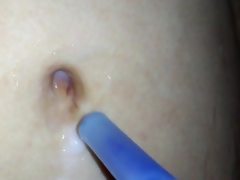 I lube up my belly button and fuck it