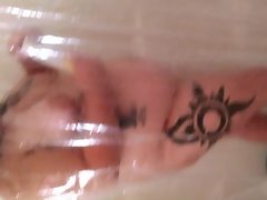 Playful bbw gets pissed on and showers