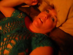 Chubby wife playing and sucking